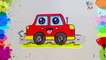 Aprende los Colores y Como Dibujar un Carro Kawaii Facil Paso a Paso | Kids Art