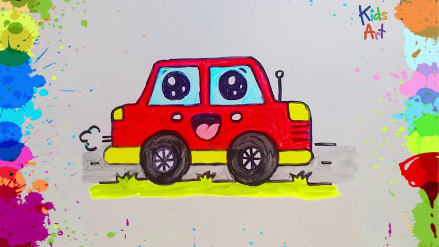  Aprende los Colores y Como Dibujar un Carro Kawaii Facil Paso a Paso