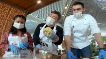 İSTANBUL - Down Sendromlu gençler, İstanbul Havalimanı İGA Lounge'ta şeflerle kurabiye yaptı