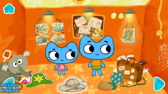 Котики, вперед! Мульт-игра Котя и Катя отправляются в экспедицию за обезьянкой в кроссовках Весёлые КиНдЕрЫ