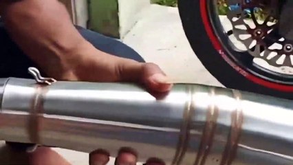 Silencer knalpot racing r9 H2 stainless ujung karbon murah Inlet 50mm