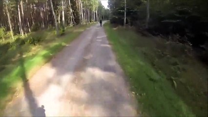 Ce cycliste va avoir une drôle de surprise en traversant une foret