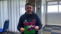 Hartlepool United manager Dave Challinor reads a children's story to support the ongoing £50,000 appeal to help buy a caravan for the town's carers.