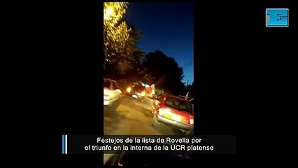 Festejos de la lista de Rovella por el triunfo en las internas de la UCR platense