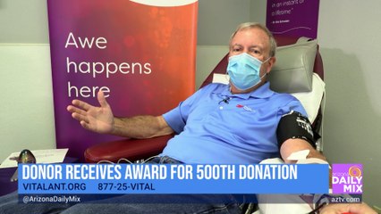 Vitalant Donor Receives Award For 500TH Donation