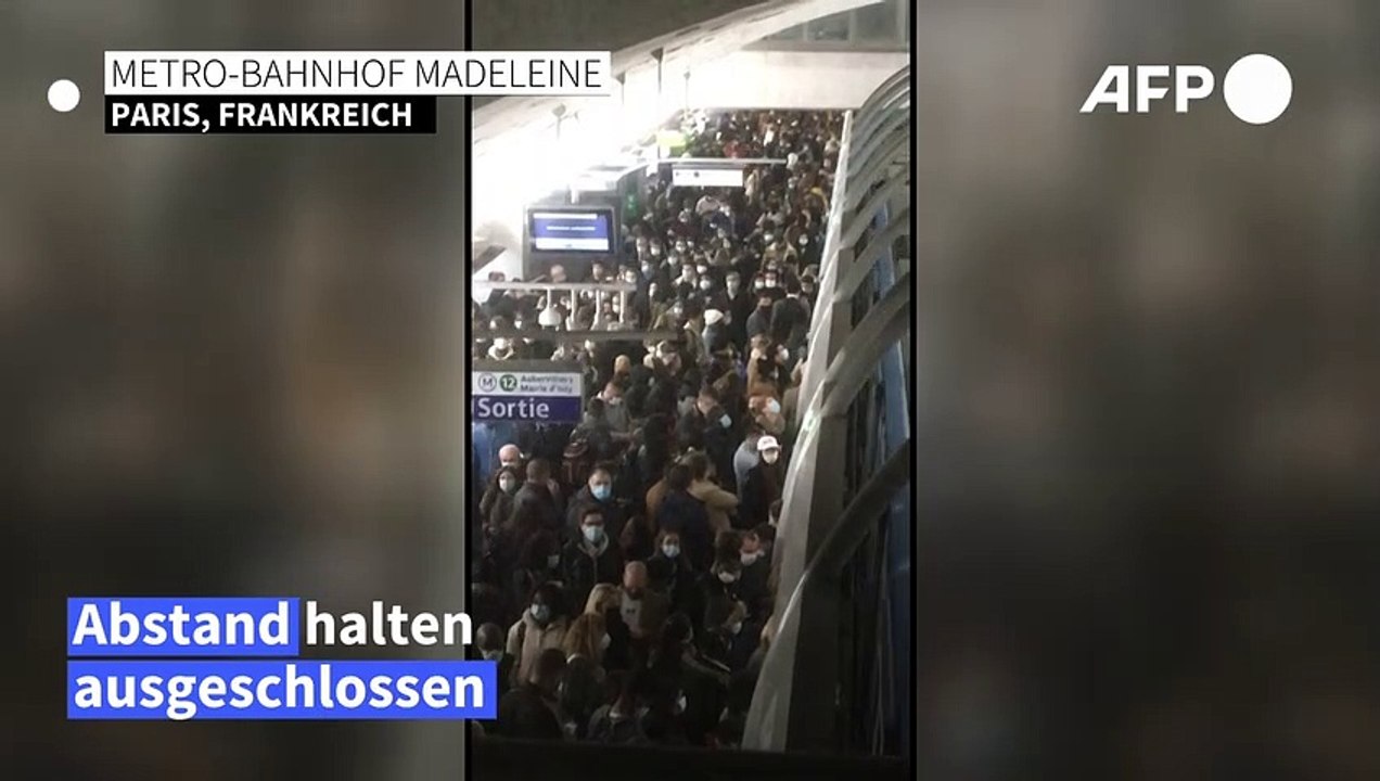 Abstand ausgeschlossen: Pariser Metro völlig überfüllt