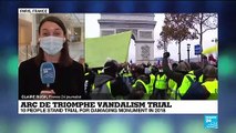 Protestors face court over Arc de Triomphe attack