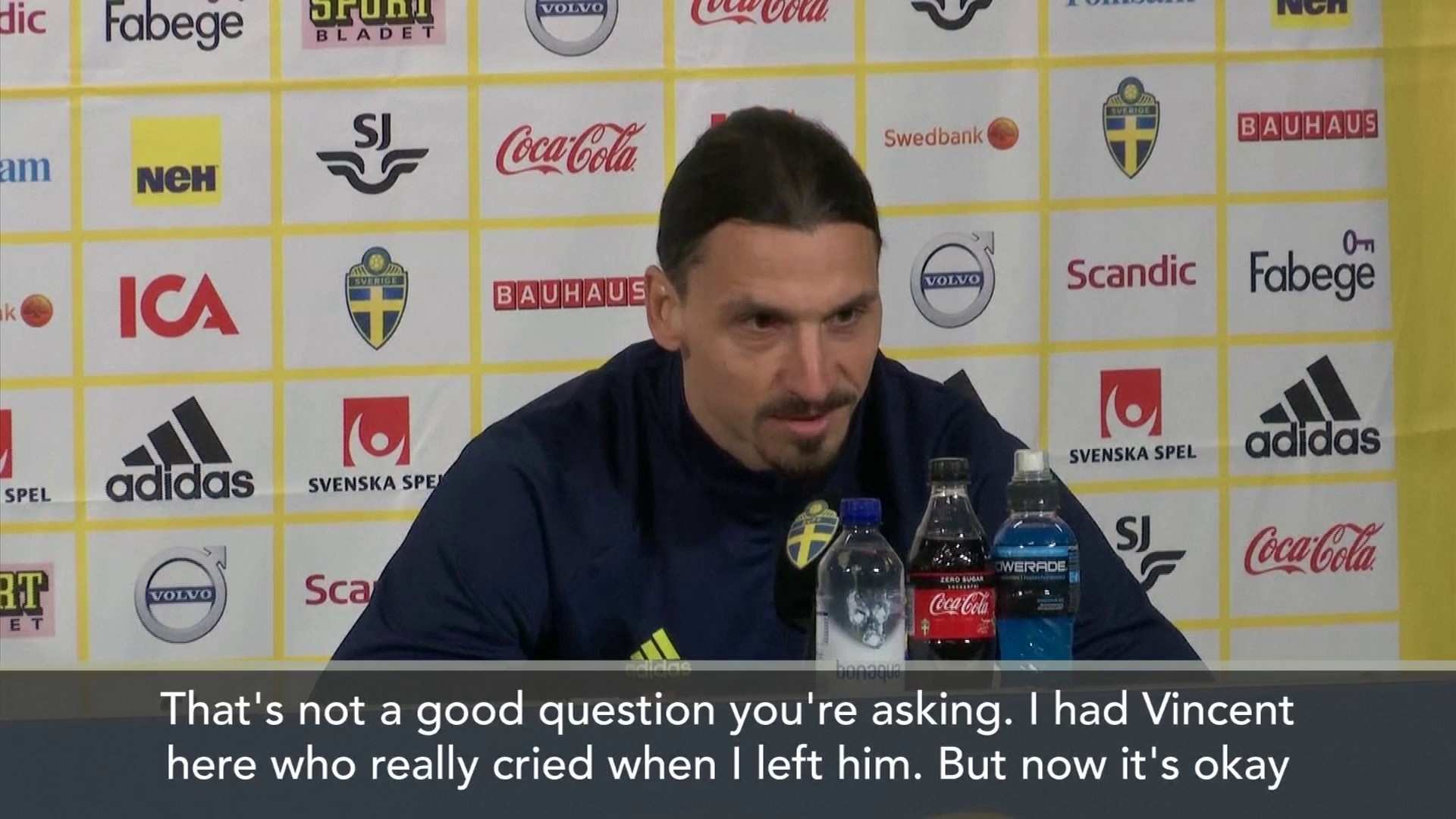 Ibrahimovic llora en su regreso con Suecia