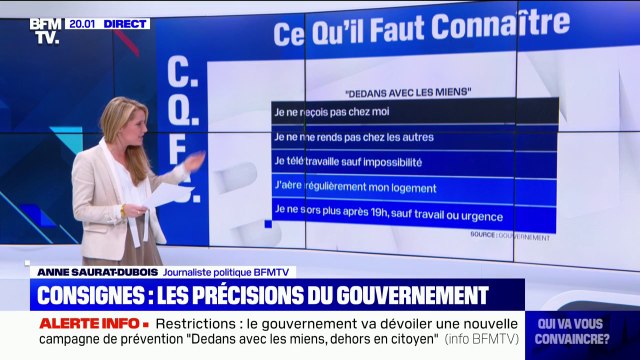 Restrictions: le gouvernement va dévoiler une nouvelle campagne de prévention Dedans avec les miens, dehors en citoyen
