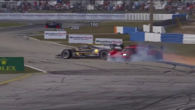 IMSA 12H Sebring Race Vautier Nasr Collision Crash