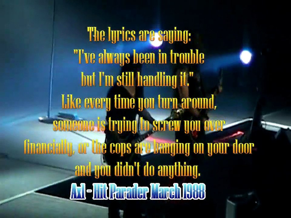 "Out ta get me" Live Rutherford 2006 w/Lyrics Guns N' Roses