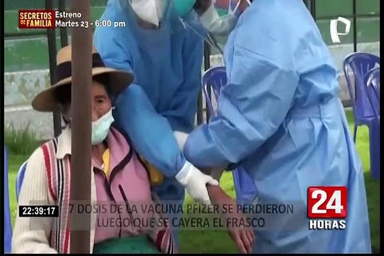 Reportan que siete dosis de la vacuna de Pfizer se perdieron en Arequipa