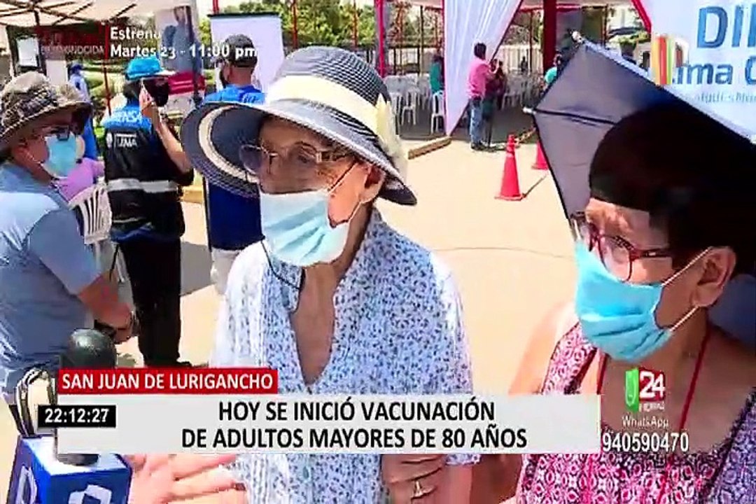 SJL: Adultos mayores de 80 años recibieron sus primeras dosis de Pfizer