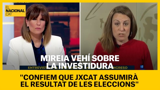 Mireia Vehí sobre la investidura de Pere Aragonès: No sé si serà aquest divendres, confiem que JxCat assumirà el resultat de les eleccions