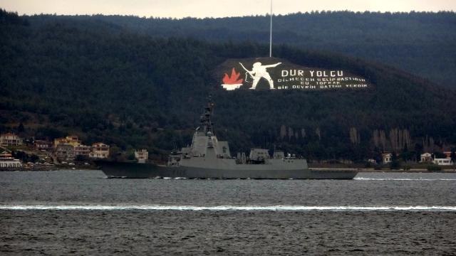 Son dakika... İspanya savaş gemisi Çanakkale Boğazı'ndan geçti
