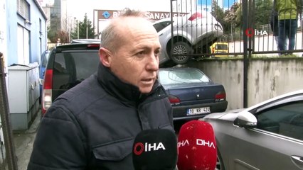 Kazaya karışan otomobil, otoparktaki araçların üstüne böyle uçtu