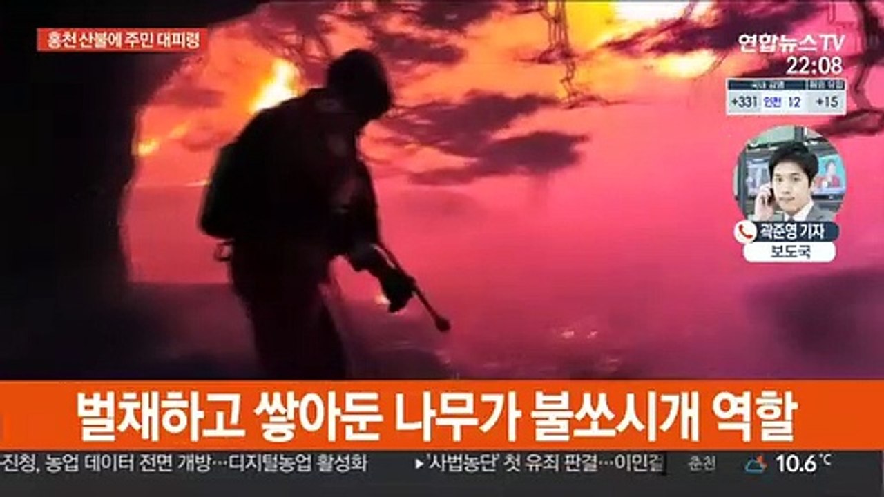 강원 홍천서 산불…인근 주민 긴급 대피