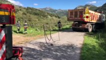 Cuglieri (OR) - Camion di cantiere si inclina intervengono Vigili del Fuoco (23.03.21)