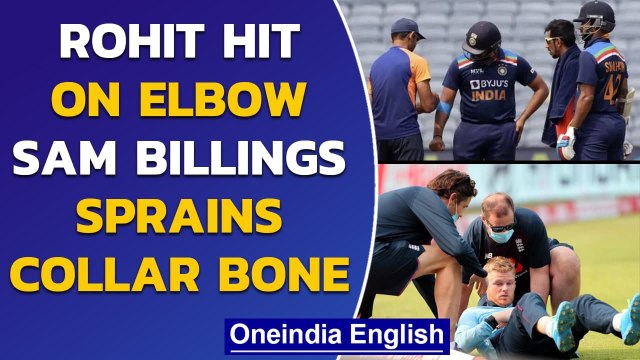 #INDvENG: Rohit suffers mild elbow injury, Sam Billings sprains collar bone | Oneindia News