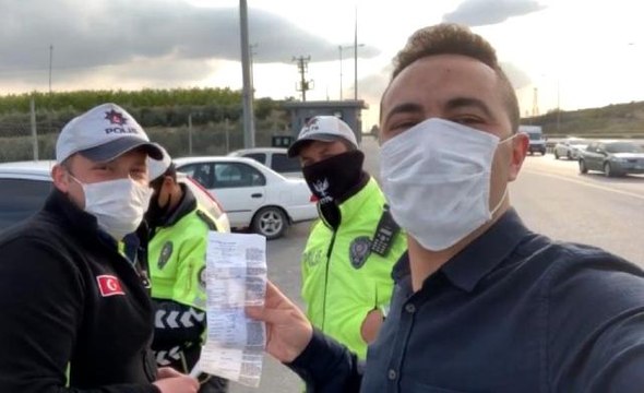 Polis helikopterini görüntüleyen sürücüye 315 lira ceza