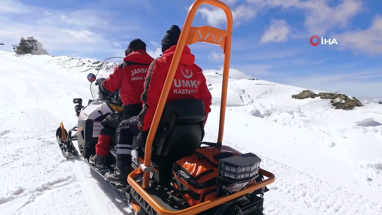 Ilgaz Dağı'ndaki kurtarma tatbikatı nefes kesti