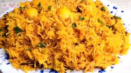 ALOO MATAR KI TAHARI RECIPE IN URDU HINDI JIYASCOOKING