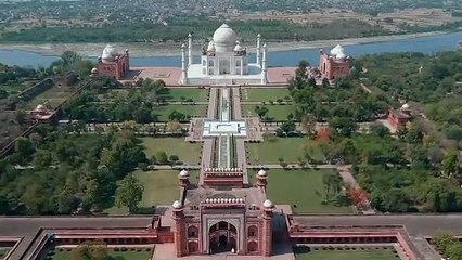 Amazing Ariel View Of Taj Mahal 8k