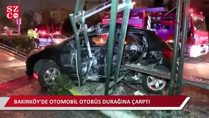Durağa dalan otomobil faciaya neden oluyordu