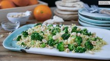 Ensalada de cuscús, brócoli y vinagreta de naranja, una receta rápida para salvarte cualquier comida