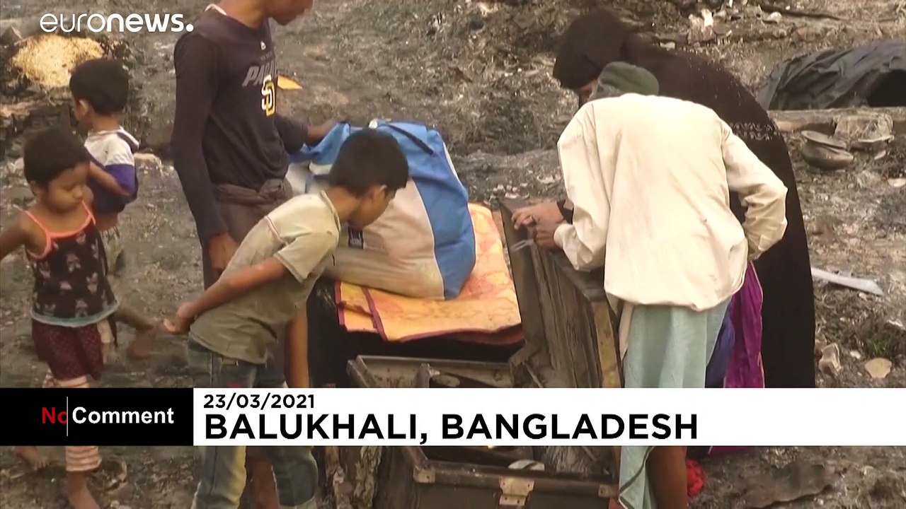 Brand in flüchtlingslager in bangladesch