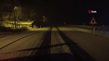 Zonguldak-Ereğli karayolunda yoğun kar yağışı
