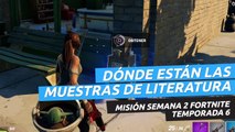 Dónde están las muestras de literatura en Parque Placentero, Albercas Adormecidas y Ciudad Comercio en Fortnite temporada 6 - localizaciones