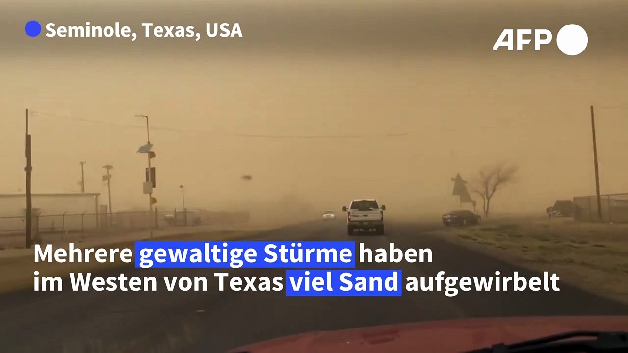 Orangefarbener Himmel über Texas durch Sandstürme