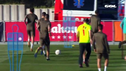 سقوط موسى ديمبيلي مهاجم أتلتيكو فاقداً لوعيه أثناء التدريب