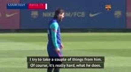 Dest taking pointers from 'unbelievable' Messi at Barca