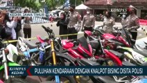 Polres Kediri Kota Sita Puluhan Kendaraan Dengan Knalpot Bising