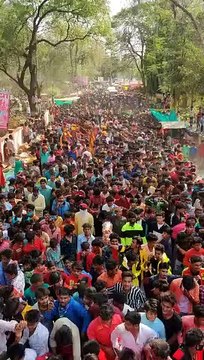 People swing fiercely in Bhagoria festival