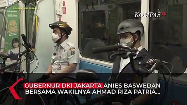 Gubernur Anies Mencoba Gerbong Khusus Sepeda Non-Lipat di MRT Jakarta