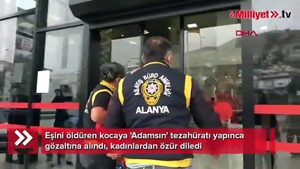Eşini öldüren kocaya ''adamsın'' diyen şahıs gözaltına alındı