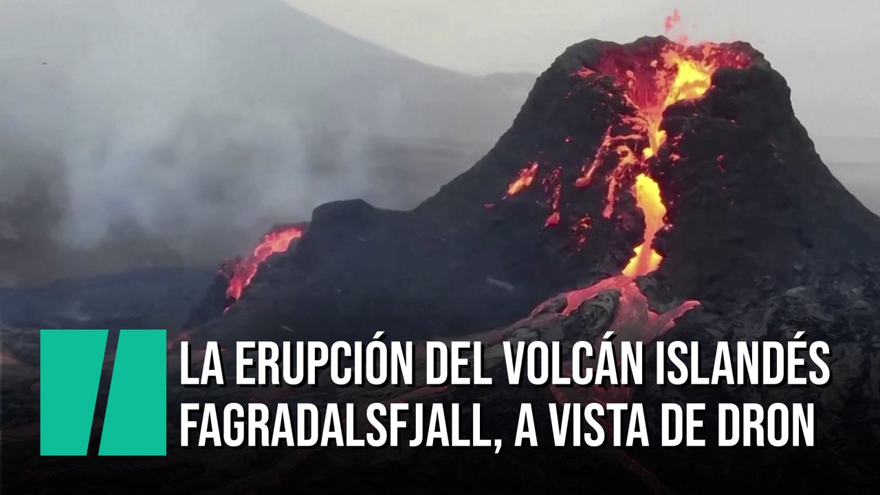 Las impresionantes imágenes a vista de dron del volcán islandés Fagradalsfjall