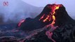 Amazing Drone Footage Captures Icelandic Volcano Flowing Lava Out of Crater