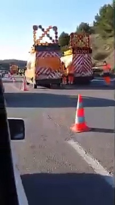 Accident de l’A55 l’intervention des secours en vidéo