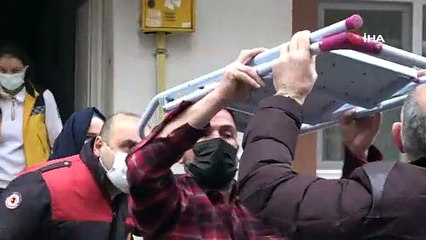 Samsun'da bir vatandaşın kafasına demir merdiven saplandı