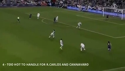 Lionel Messi 19 tuổi đấu với Roberto Carlos và Fabio Cannavaro