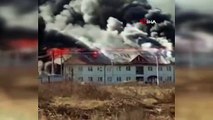 Ukrayna’da göçmelerin kaldığı sitede korkutan yangın