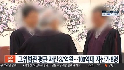 고위법관 평균 재산 37억원…100억대 자산가 8명