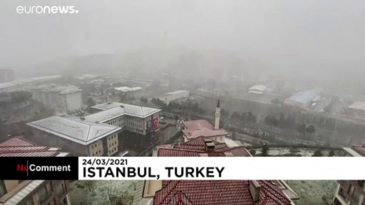 Istanbul unter Frühjahrsschnee - Kaltfront aus Sibirien