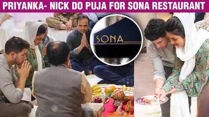 Priyanka Chopra - Nick Jonas Conducts PUJA For Their New Restaurant Sona In New York