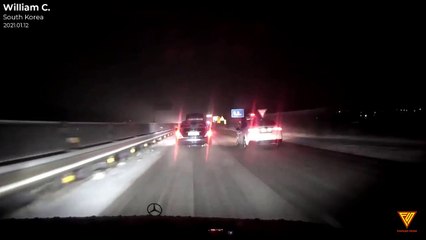 Icy Road Accident 2021.01.12 — South Korea