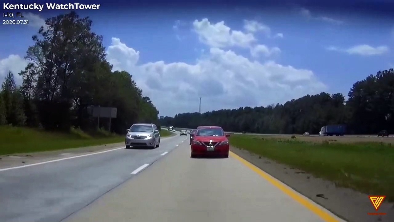 Semi Runs Car off Road for NO Reason 2020.07.31 — I-10, FL